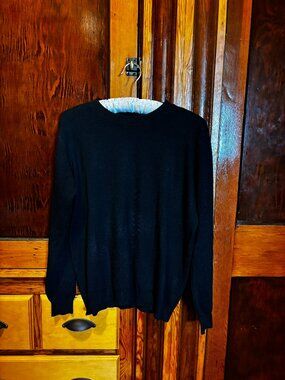 Women's Solid Black Crew Neck Sweater Size XL New